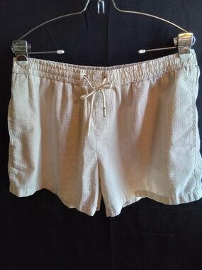 Zara Light Beige Mens Drawstring Swim Shorts  *read description